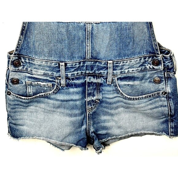 Abercrombie & Fitch Womens Overalls Distressed Short Denim Blue Size Small - Picture 4 of 11